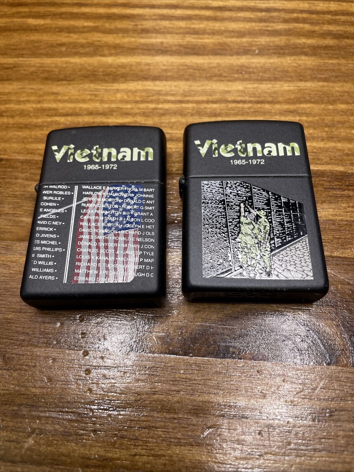 Vietnam 1965-1972 Limited Edition Zippo 2 Lighter Set - Vietnam Memorial Wall