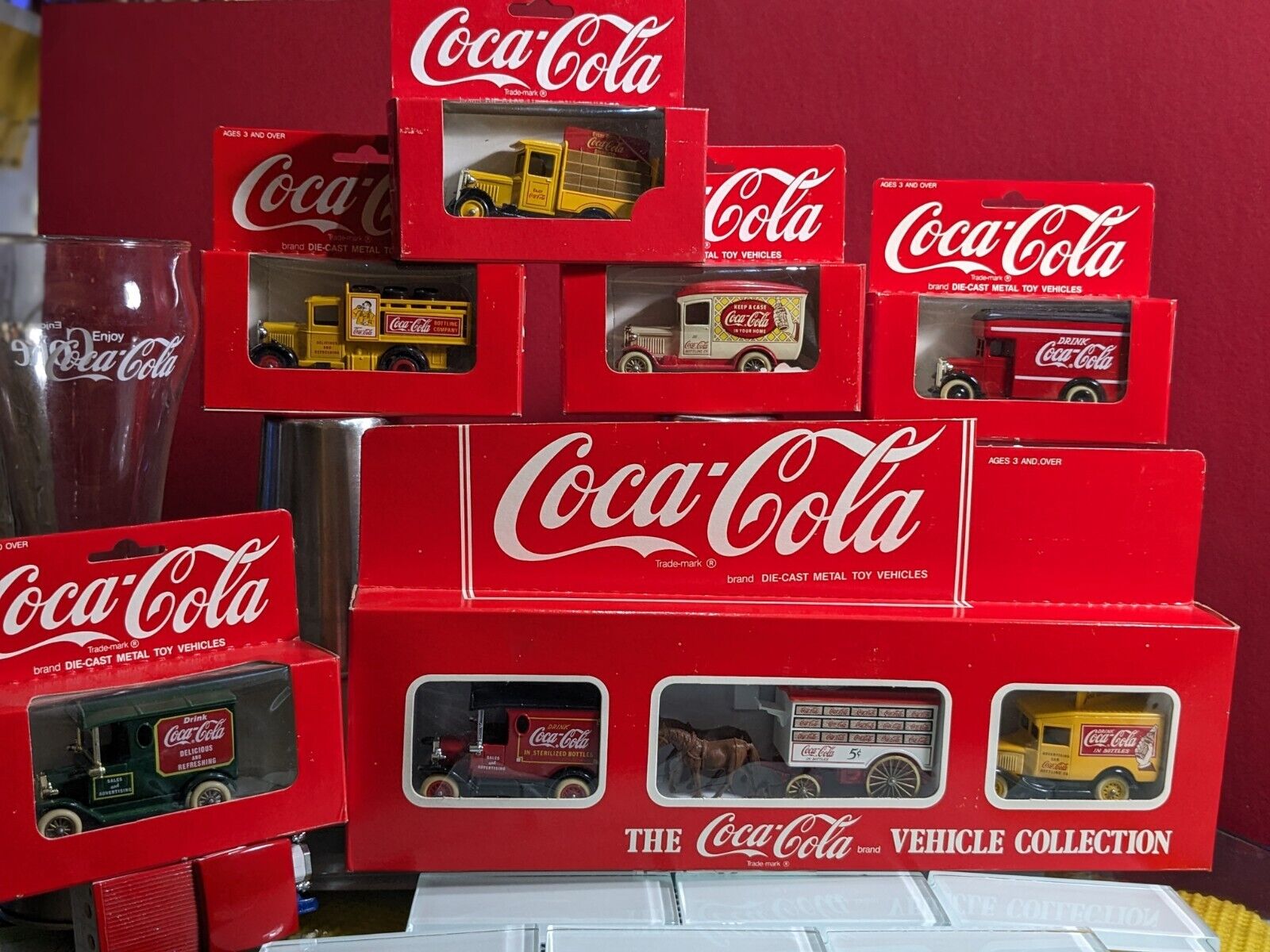 Coca-Cola brand diecast metal toy vehicles lot distributed by Hartoy. Lledo US