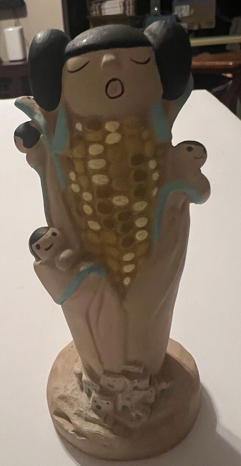 Vintage Teissedre Clay Figure Corn Maiden/Signed/ See Full Desc