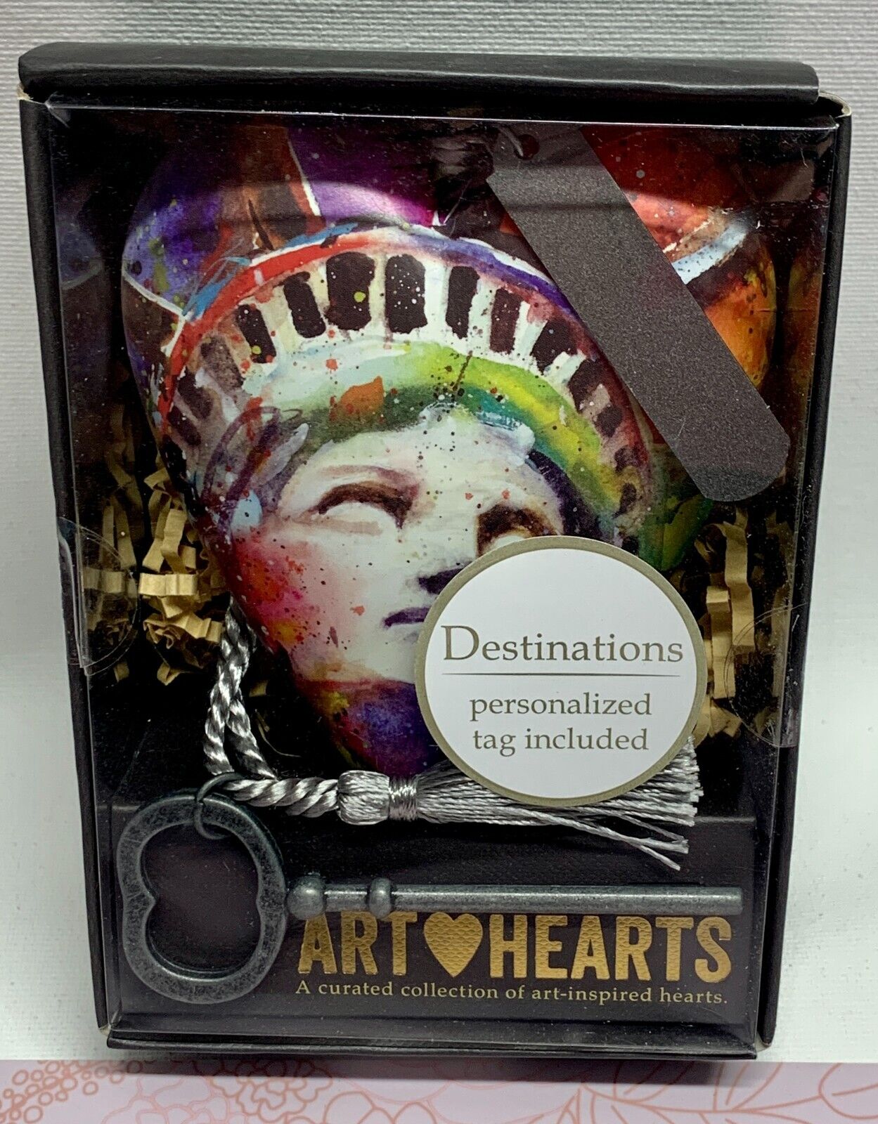 Demdaco Art Hearts DC NYC Statue of Liberty Patriotic America Dean Crouser W/Key