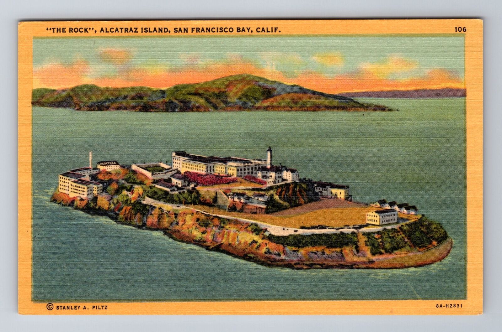 San Francisco Bay CA- California, The Rock, Alcatraz Island, Vintage Postcard