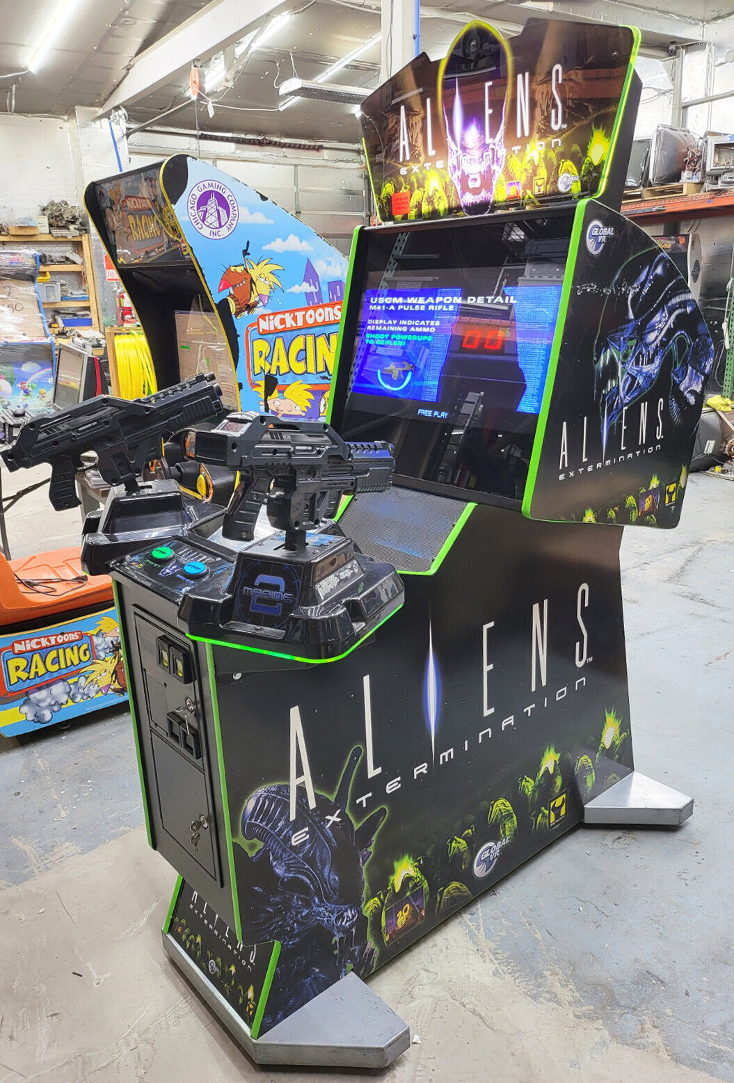 ALIENS EXTERMINATION Full Size Arcade Gun Shooting Video Game Machine - 27