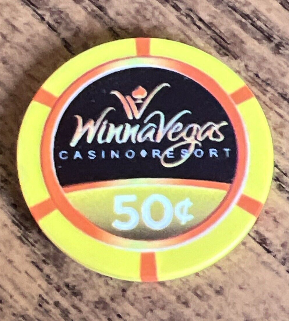 Winnevegas Casino - Sloan Iowa - 50 cent (.50) Casino Chip - NEW Issue.