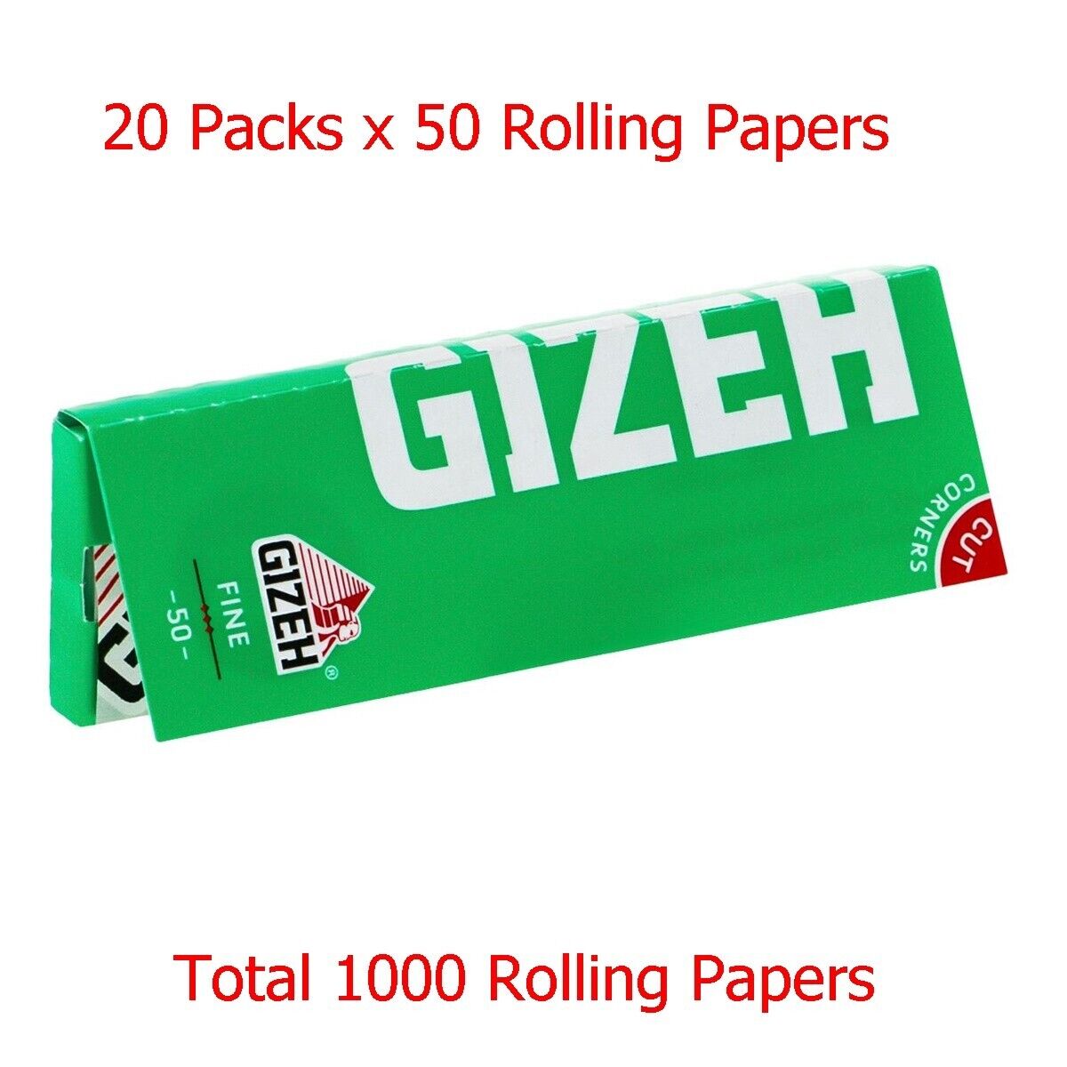 20-Packs Gizeh Fine Rolling Papers Regular x 50 papers each - Total 1000 papers