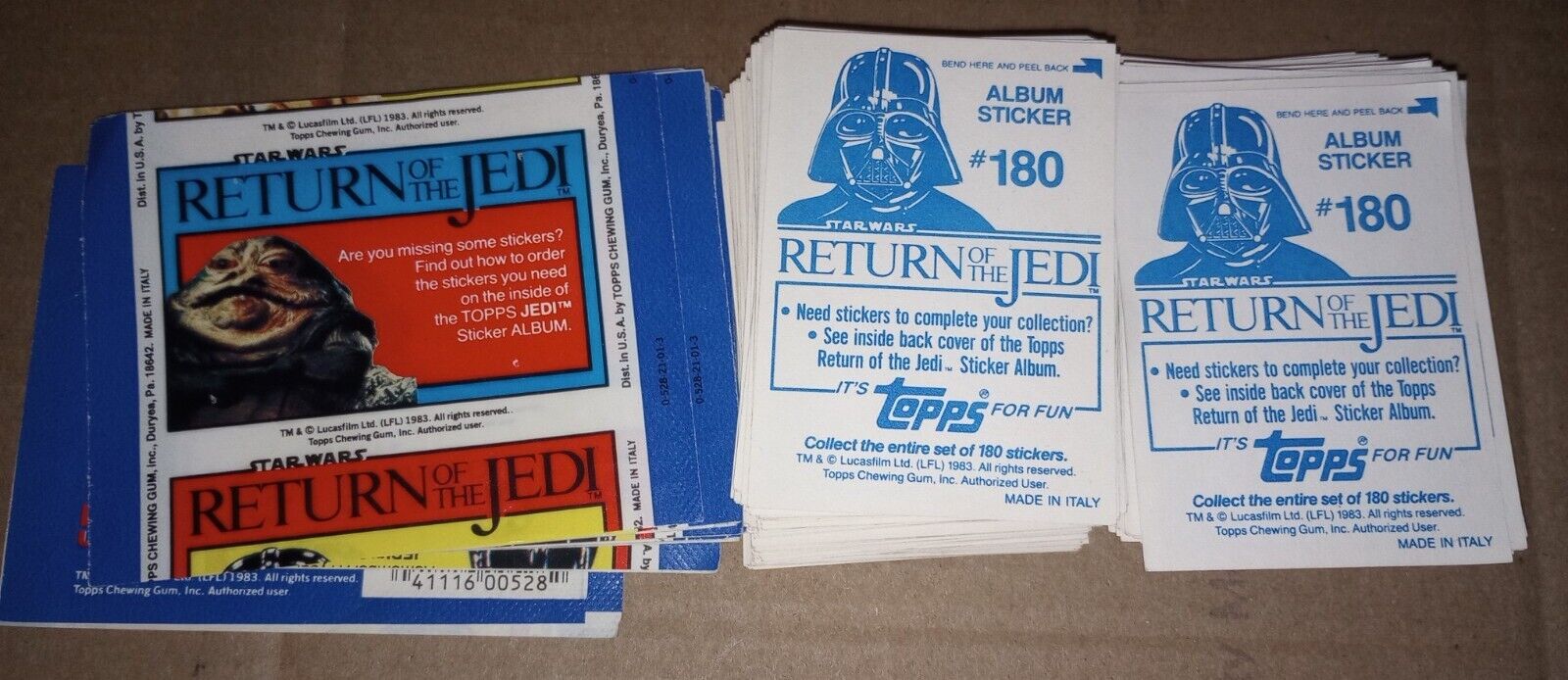 1983 TOPPS ROTJ CARDS 2 INCOMPLETE SETS AS IS SALE MISSING NUMBERS ARE IN THE...