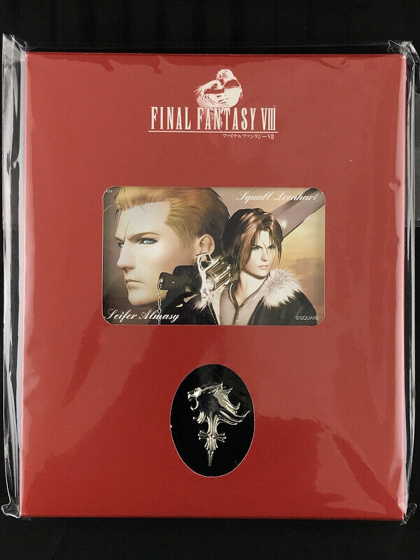 Final Fantasy VIII Squall Seifer Phone Card & Sleeping Lion Heart Pin Square