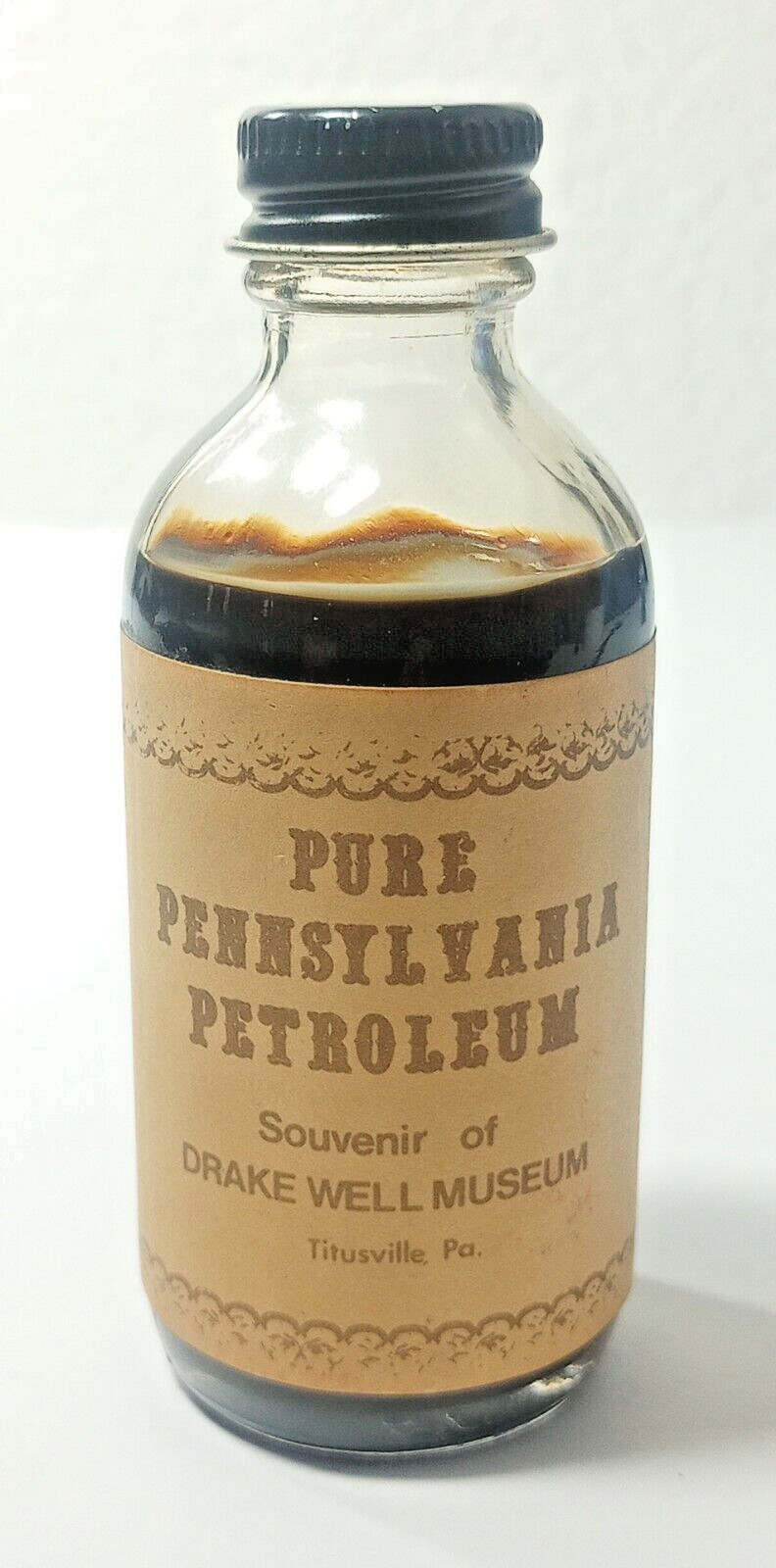 DRAKE Well Souvenir Sample Oil Bottle Pennsylvania Petroleum Titusville