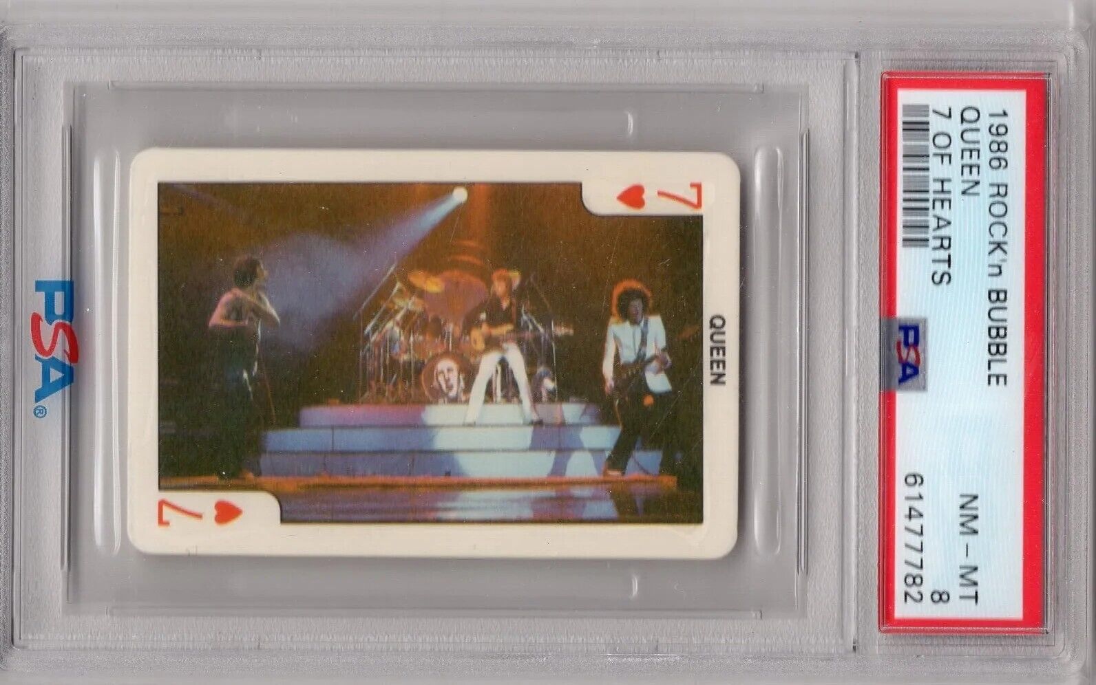 1986 Dandy Rock'n Bubble Rock QUEEN Card PSA 8 ONLY 2 Higher