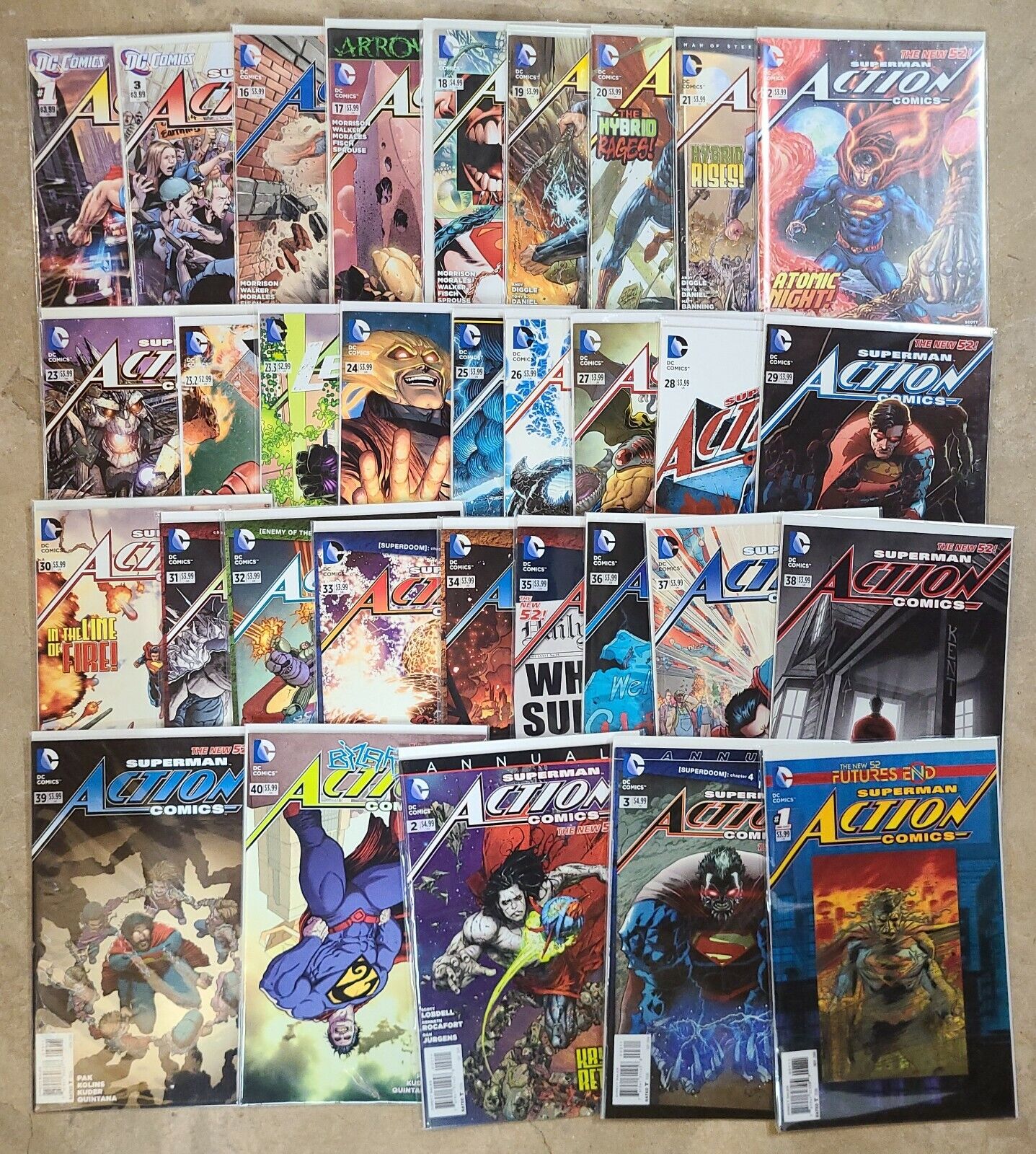 Action Comics 1 3 16-23 23.2 23.3 24-40 Annual 2 3 Futures End #1 DC New 52 NM