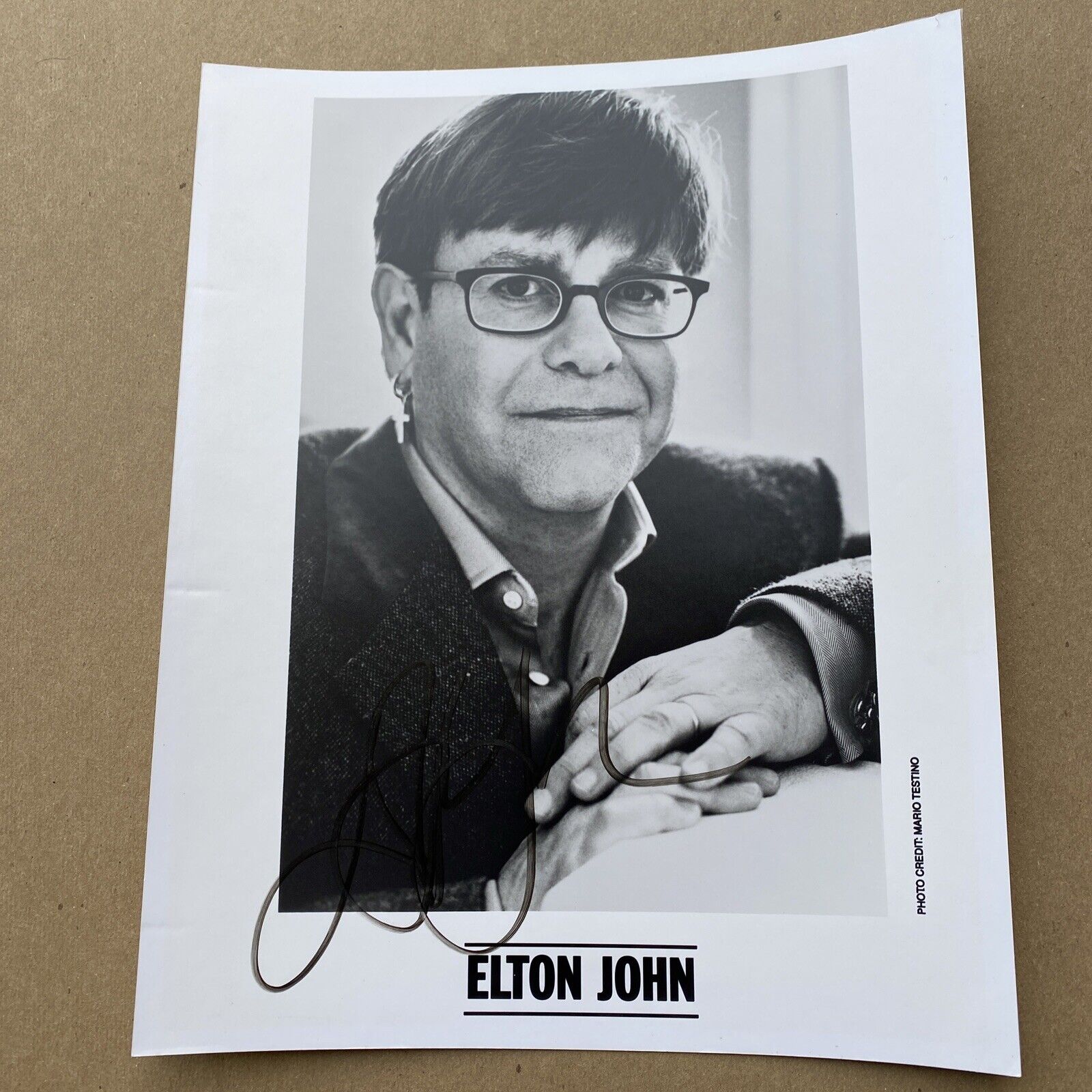 Elton John signed in-person promotional photo