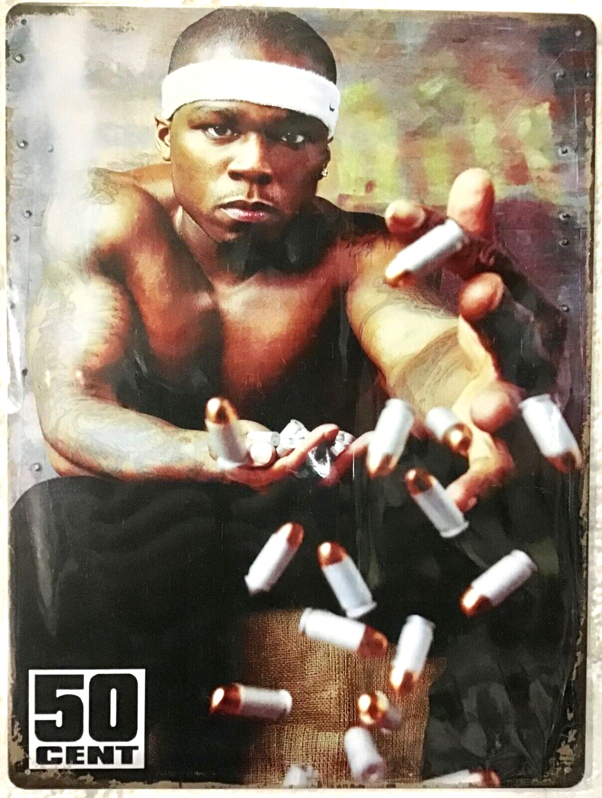 FREE SHIPPING BUY or make OFFER B4 it’s SOLD 50 Cent Rapper 12x16 TIN SIGN -A1
