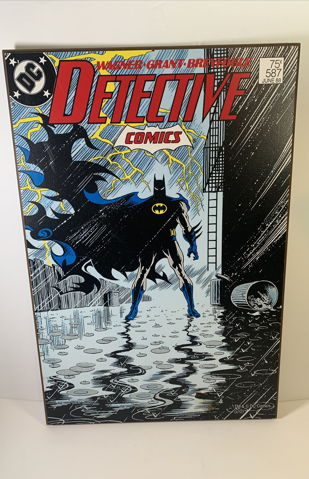 DETECTIVE COMICS #587 Batman Comic Book Cover Art Decorative Wooden Wall Plaque