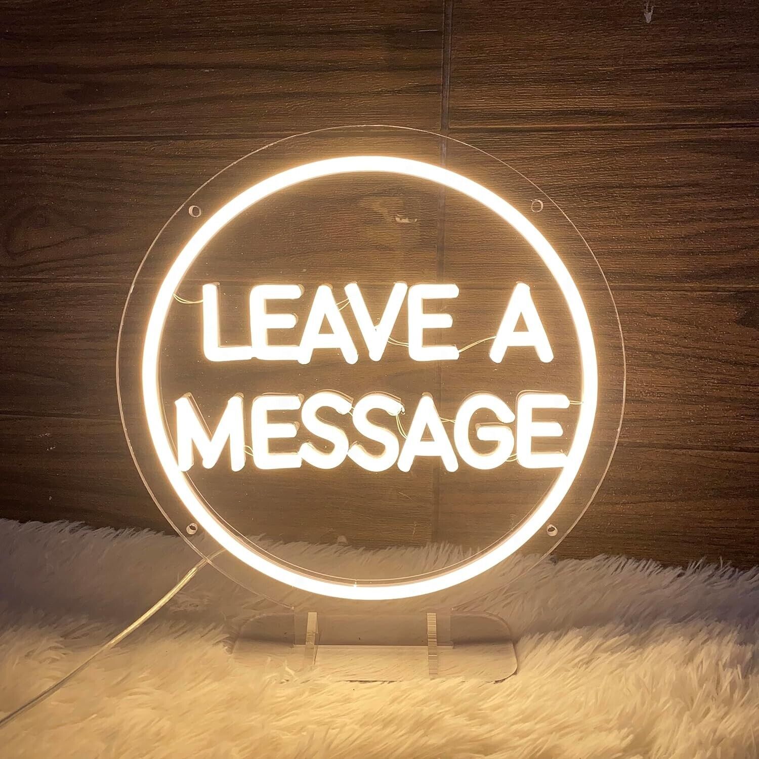 Neon Sign With Holder Base, Neon Guestbook Table Sign for Leave A Message