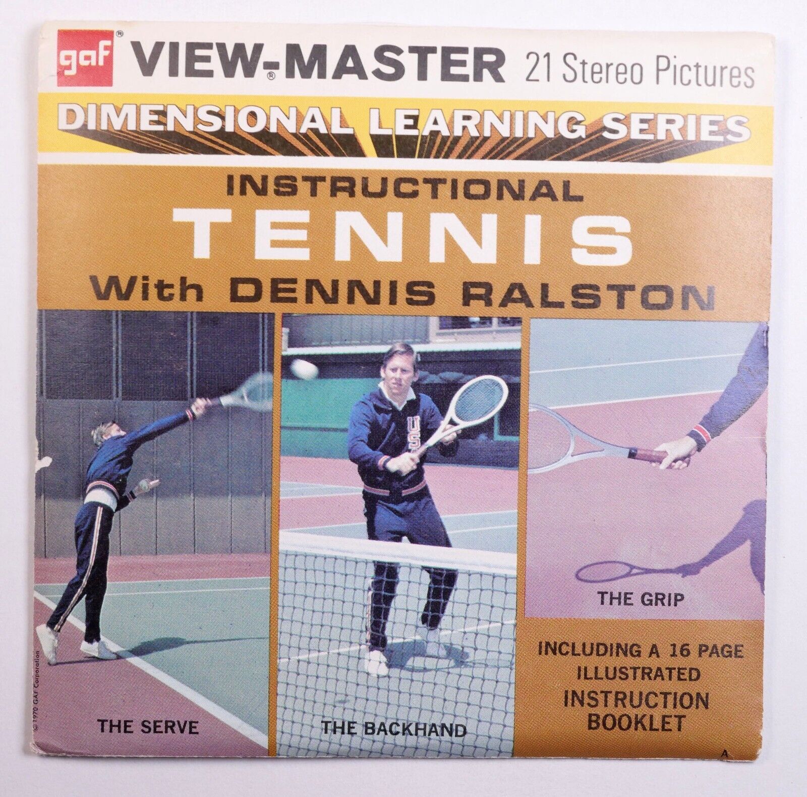View-Master Instructional Tennis Ralston 3 reel packet/booklet B954 -EGR