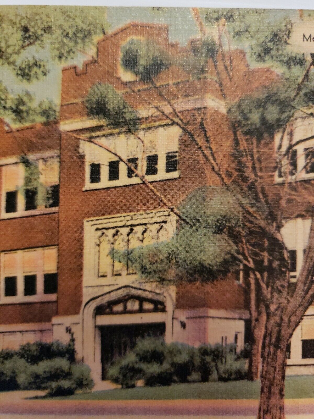 Auburn Indiana McIntosh High School Linen Vintage Postcard unposted  538