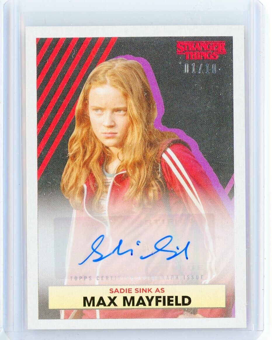 2020 Topps Stranger Things SADIE SINK as MAX MAYFIELD Purple AUTO Autograph 1/10