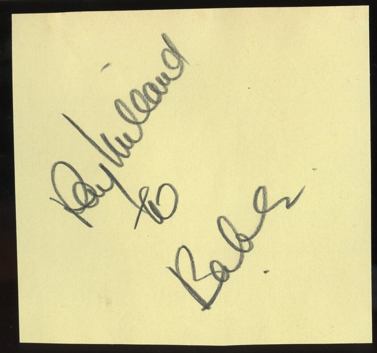Ray Milland d1986 signed autograph 3x3 Cut American Actor in The Lost Weekend