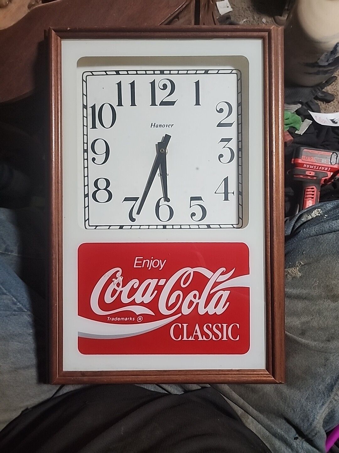 Coca-Cola Clock Wood Vintage Wall Clock 80's - 90's