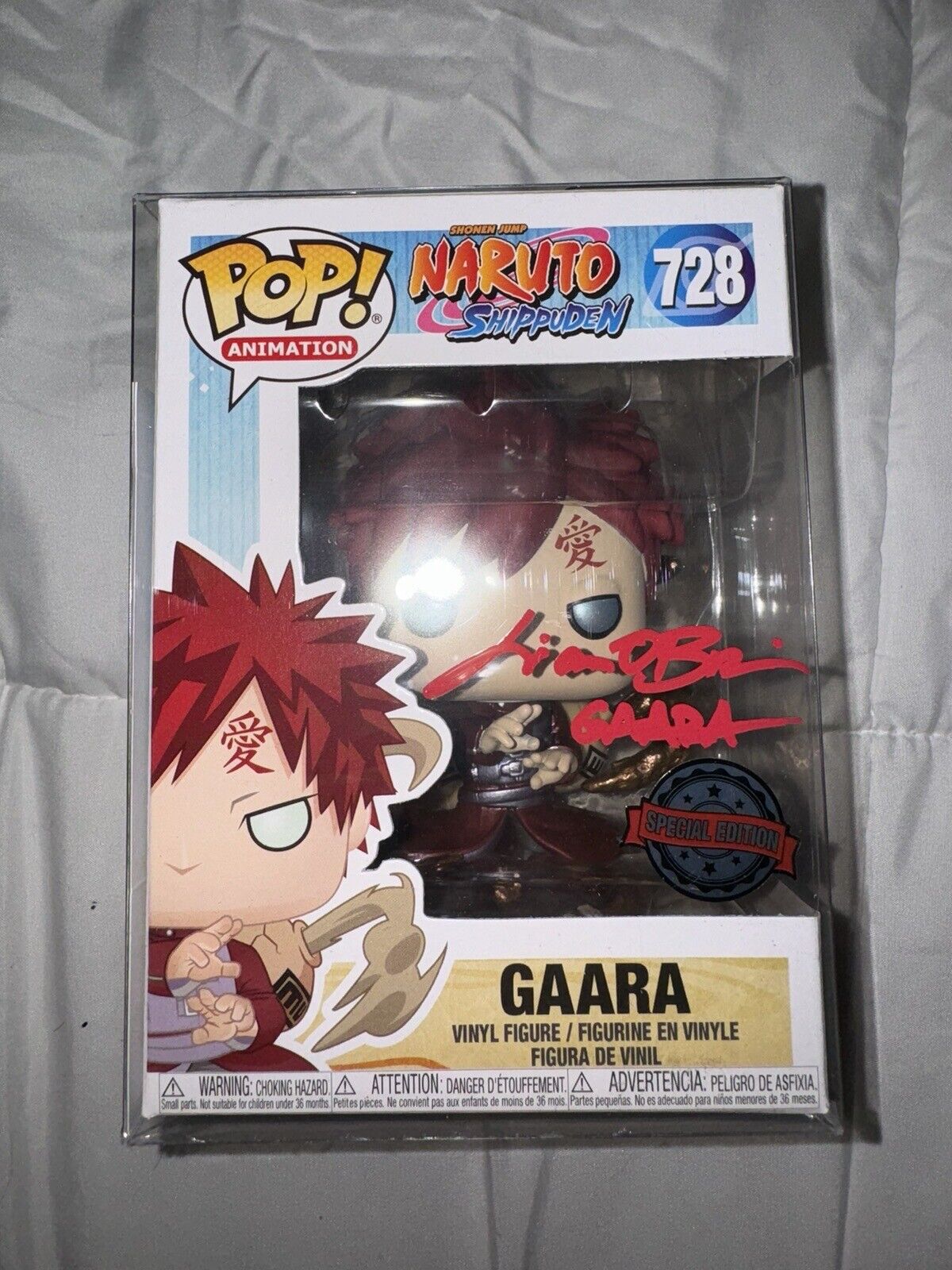 Naruto Shippuden Gaara #728 Signed By Liam O’Brien Funko Pop JSA COA