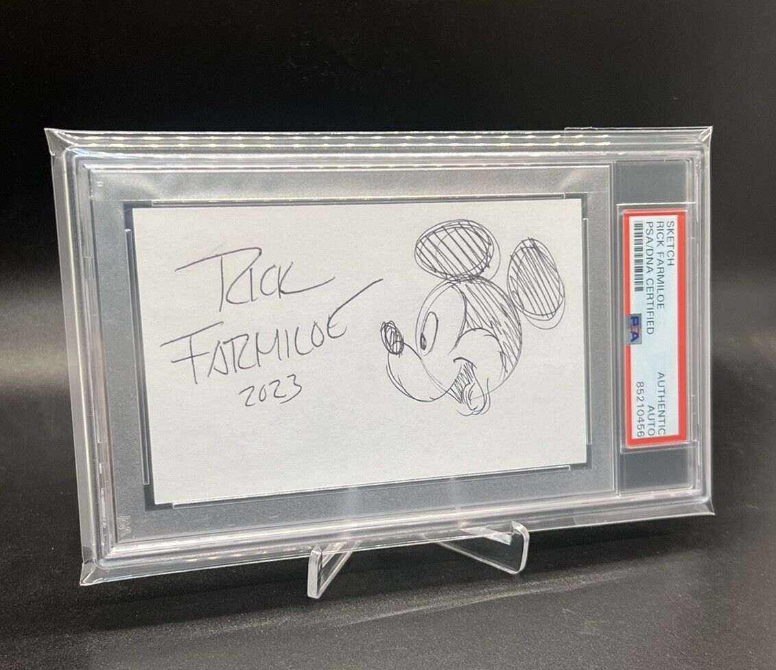 Rick Farmiloe Sketch Disney Artist PSA Autograph Signed Hand Drawn Mickey Mouse 