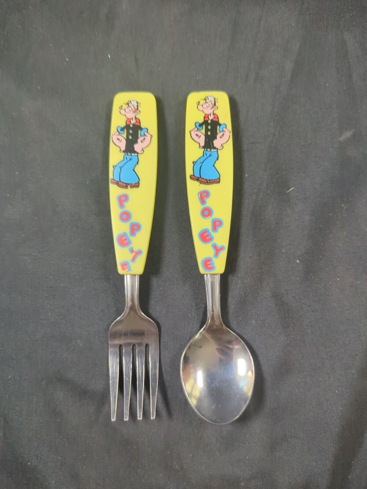 Vintage POPEYE FORK & SPOON SET Childrens Flatware King Feature Unique Stainless