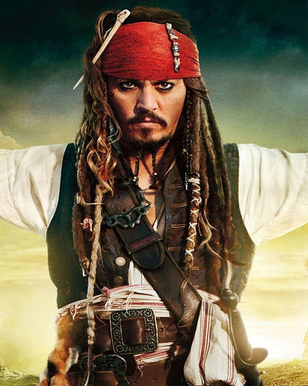 Johnny Depp PORTRAIT Playing Jack Sparrow 8x10 Quality Photo 