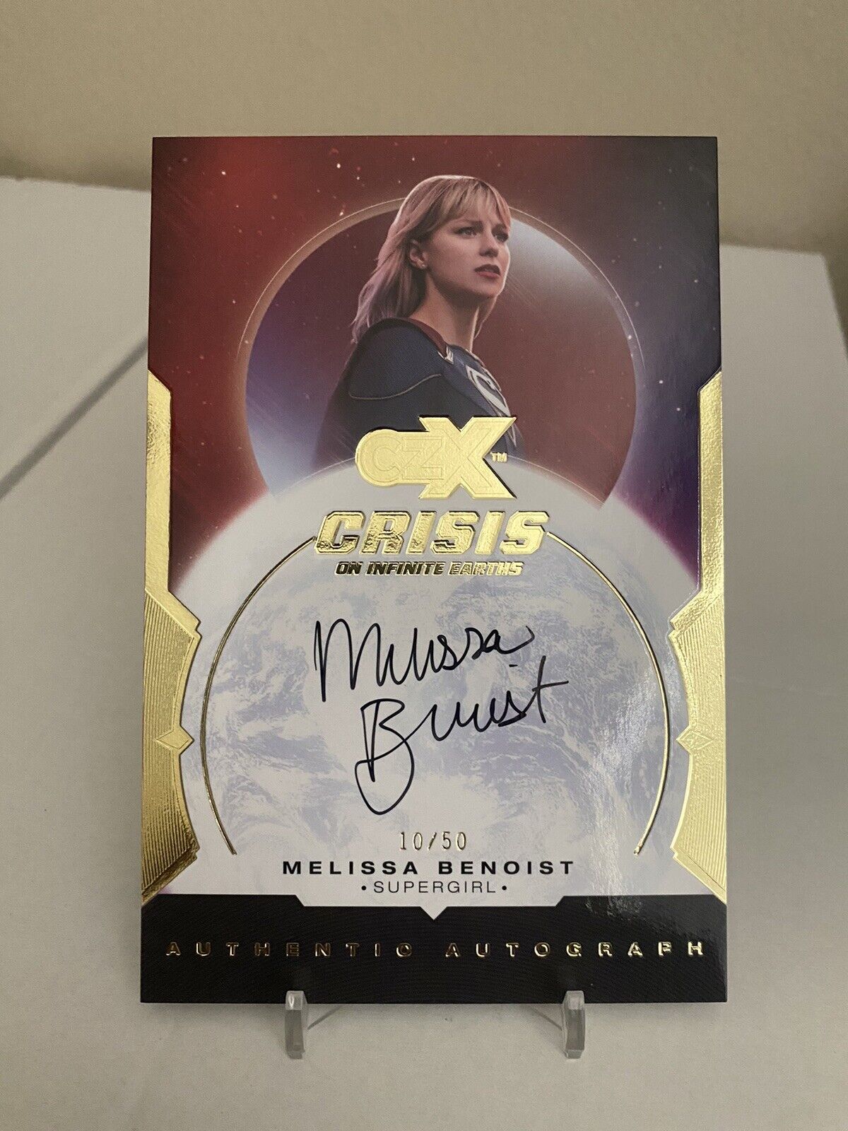 CZX Cryptozoic Crisis Supergirl Melissa Benoist 4x6 autograph auto 10/50 OSA-MBS