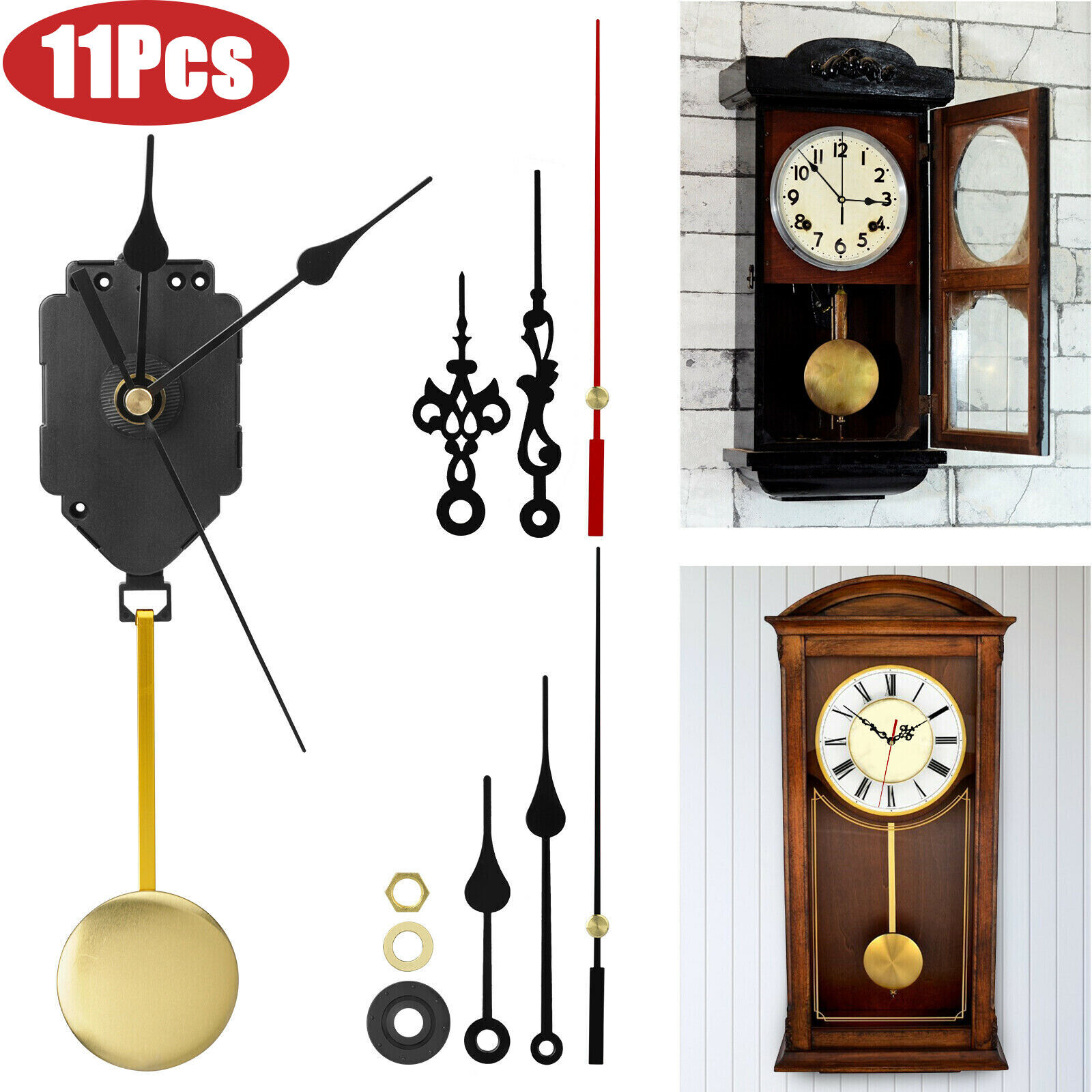 Quartz Wall Clock Pendulum Swing Movement Mechanism DIY Kit Silent Repair Parts