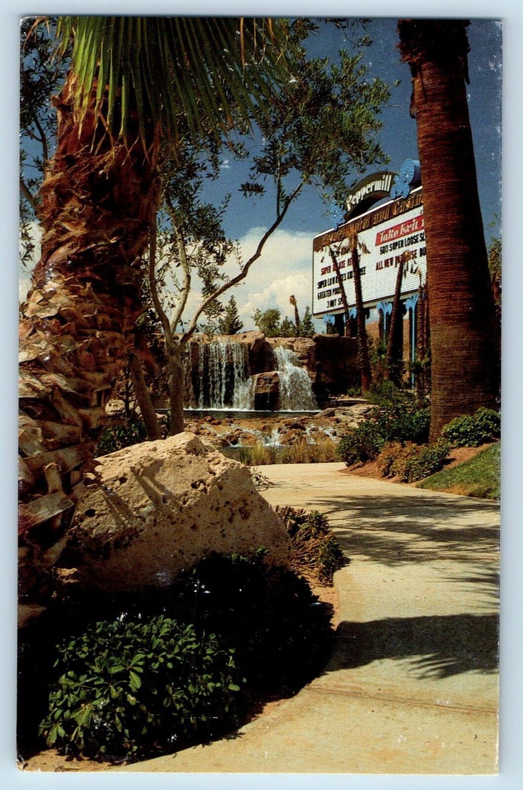 Las Vegas Nevada NV Postcard Peppermill Resort Hotel Casino Entrance c1960\'s
