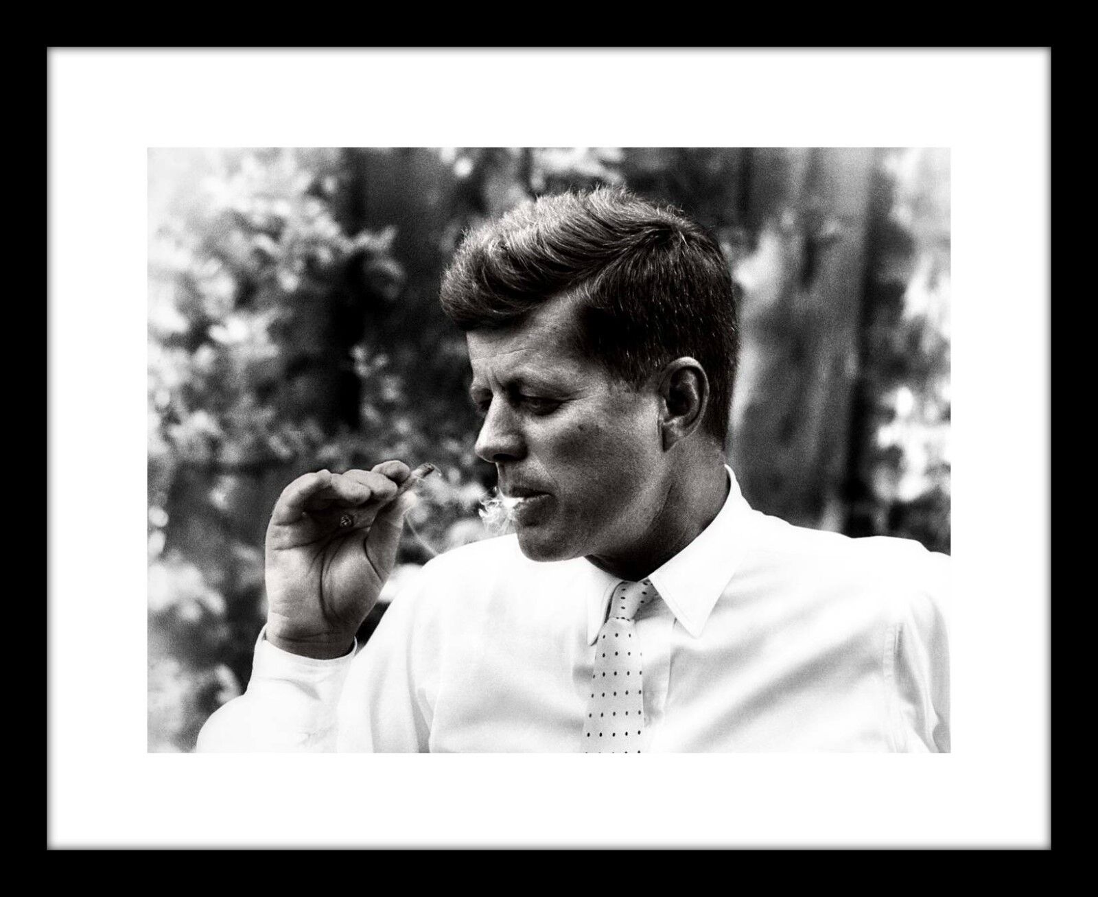 John F Kennedy 8x10 Photo Print Smoking Cigar JFK Picture Cool President