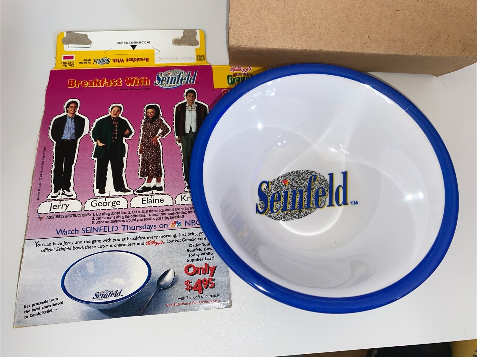 Vintage 1989 Jerry Seinfeld TV Show Promotional Cereal Bowl New