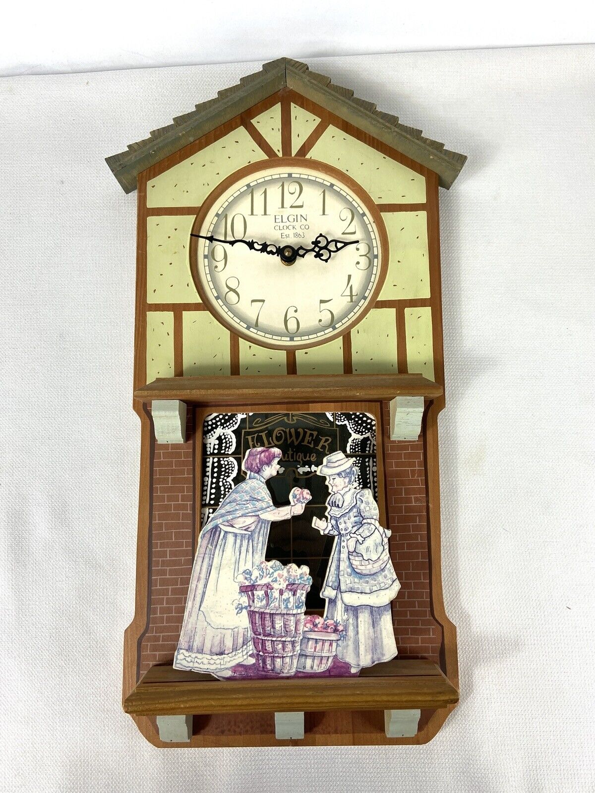 Elgin 89508 Quartz Wall Clock Flower Boutique