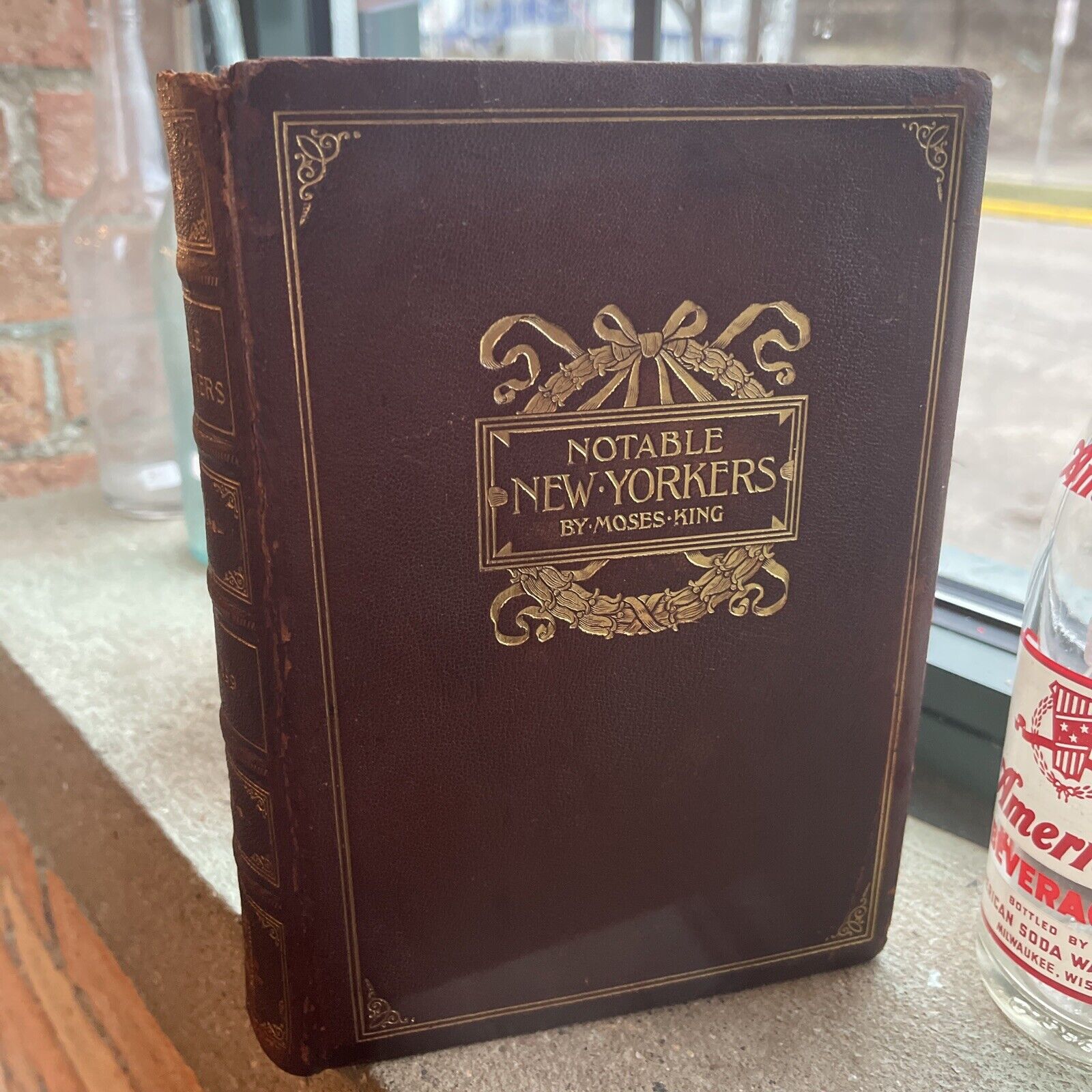 Vtg 1899 Notable New Yorkers Barrons Gilded Age Fancy Leather Bound Book