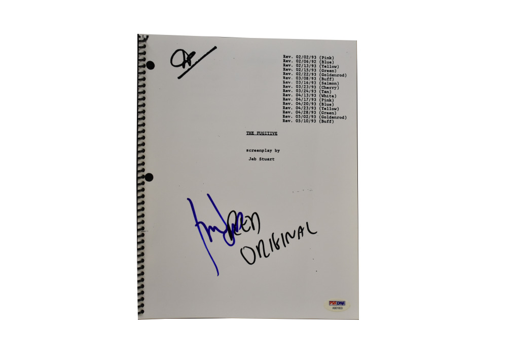 HARRISON FORD SIGNED THE FUGITIVE SCRIPT AUTHENTIC AUTOGRAPH PROOF BECKETT LOA