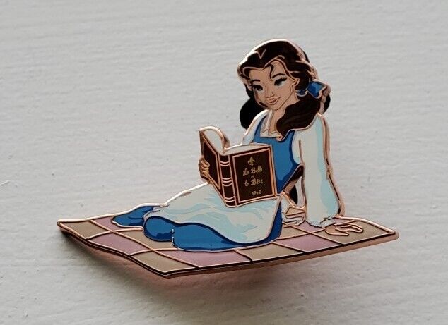 Disney Acme Hot Art Belle Reading Classic Cutout Rose Gold LE Pin