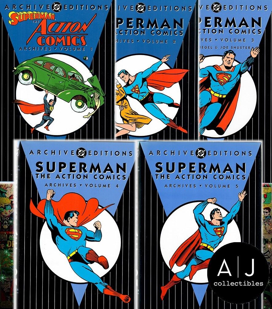 Superman The Action Comics DC Archives Volume 1 -5 1 2 3 4 5 Hardcover Lot