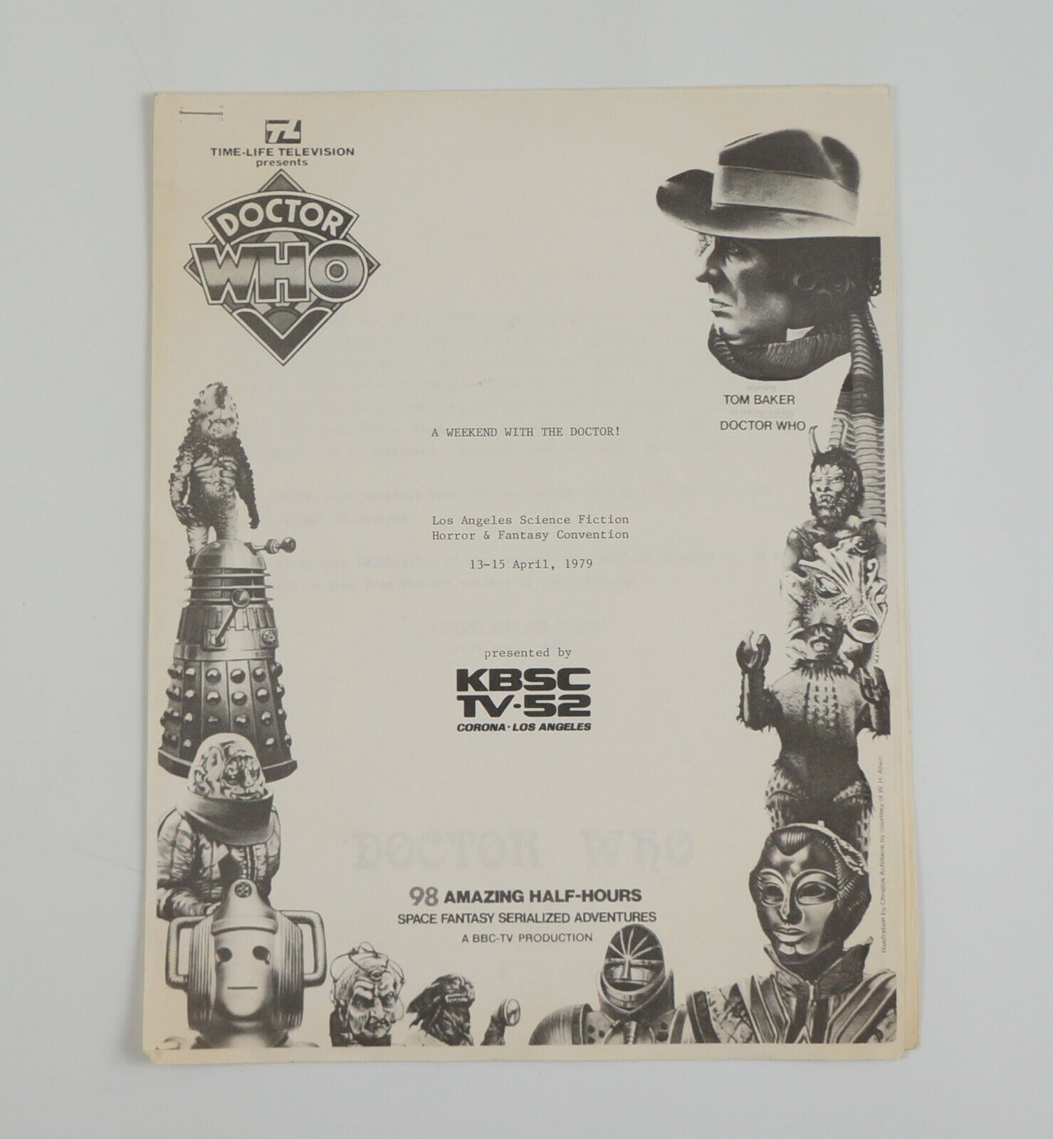 Doctor Who: A Weekend with the Doctor Program Guide L.A. Sci-fi Convention 1979