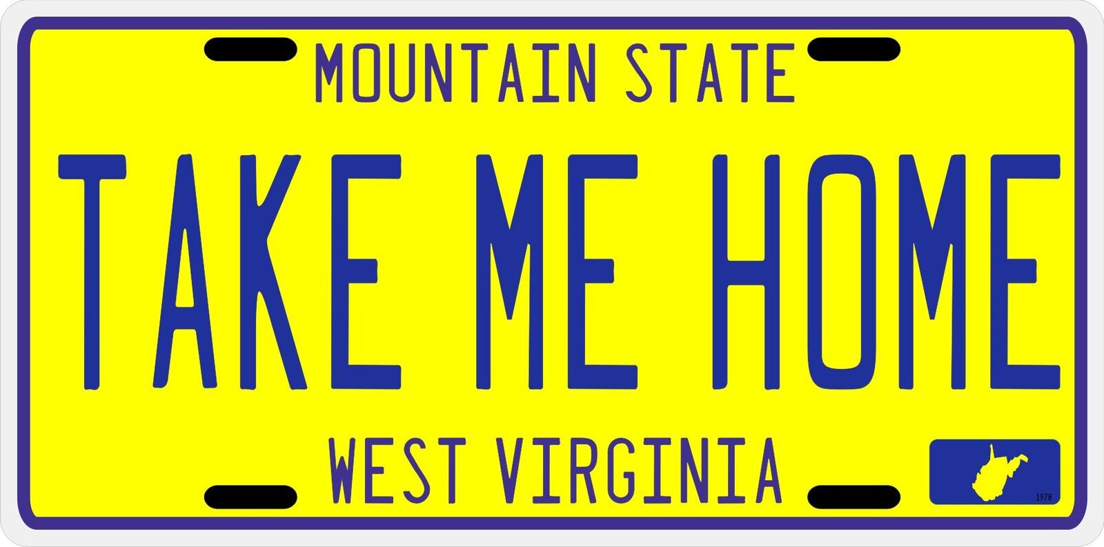 John Denver TAKE ME HOME Country Roads early 1970's West Virginia License plate