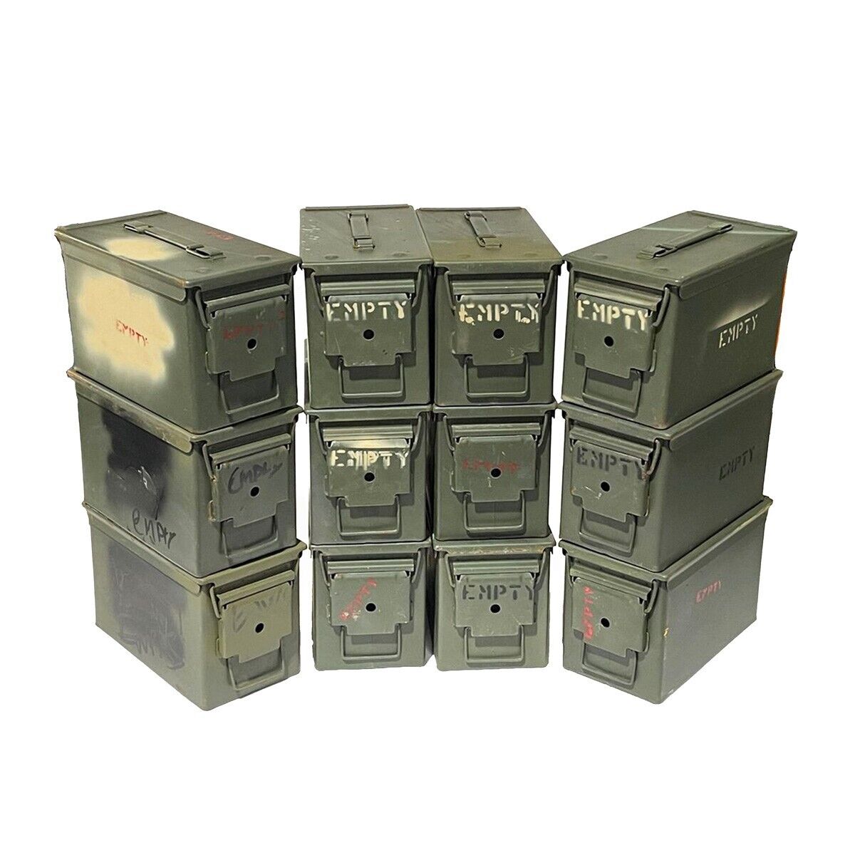 12 CANS  Grade 2  50 cal empty ammo cans 12 Total  