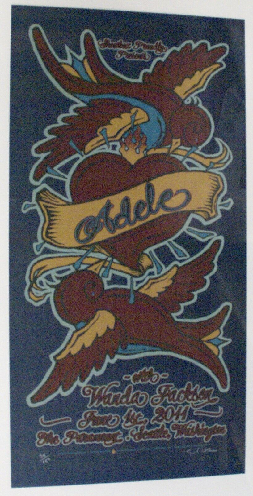 Adele Poster Ltd Edition Art 35/150 Signed by Gary Houston Seattle 2011