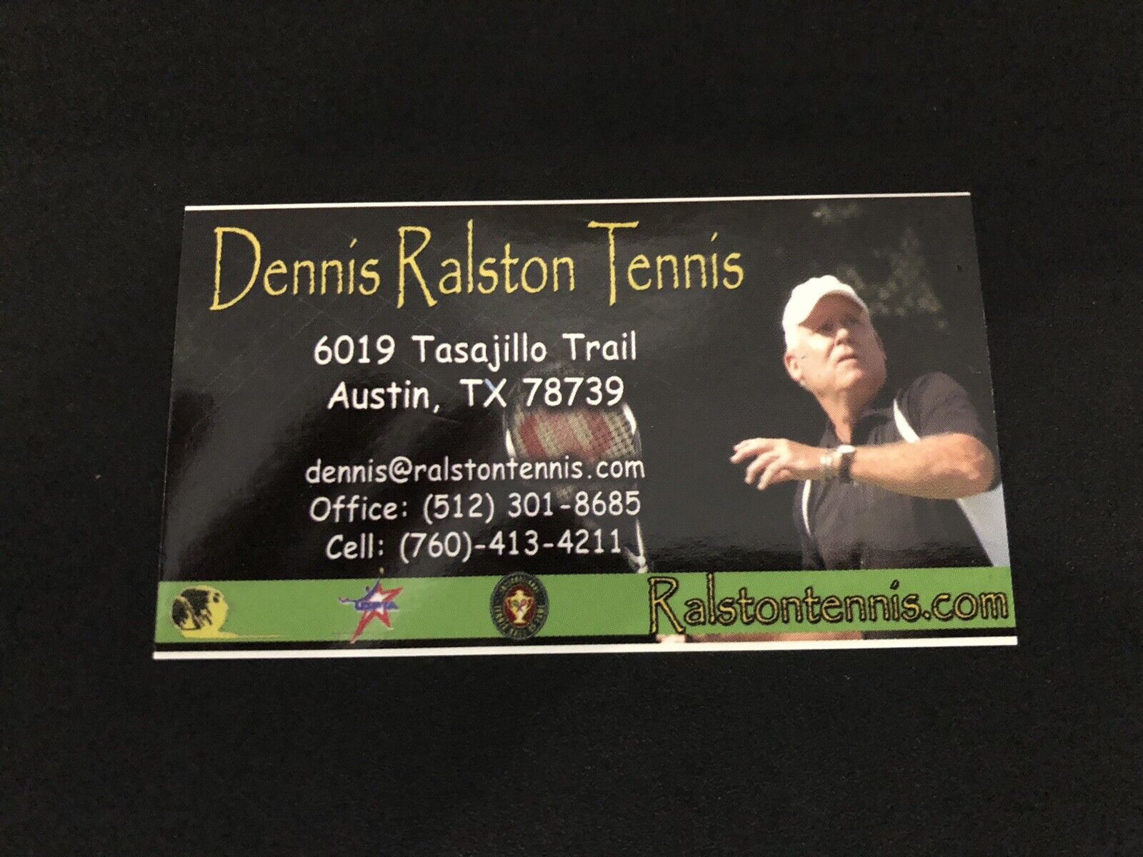 DENNIS RALSTON Signed Personal Business Card Tennis HOF Autographed Deceased