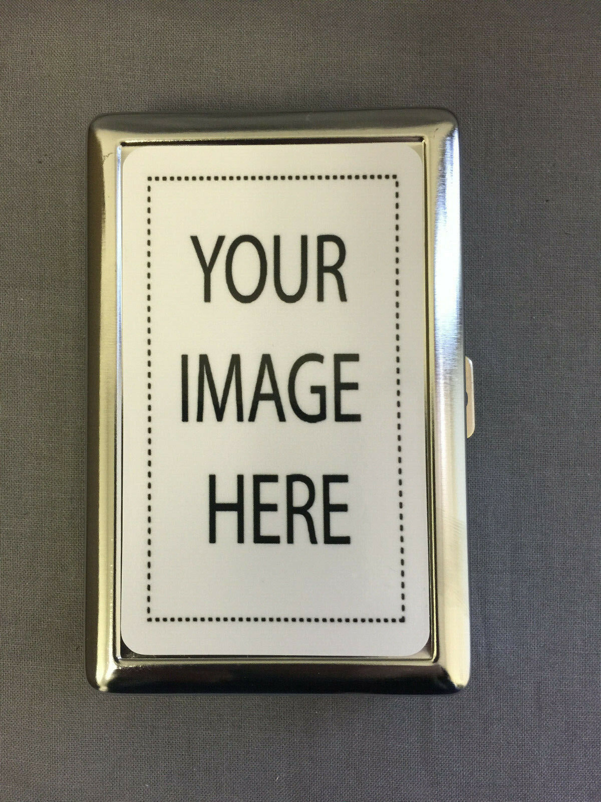 Custom Create Your Own Silver Cigarette Case / Metal Wallet Card Money Holder 