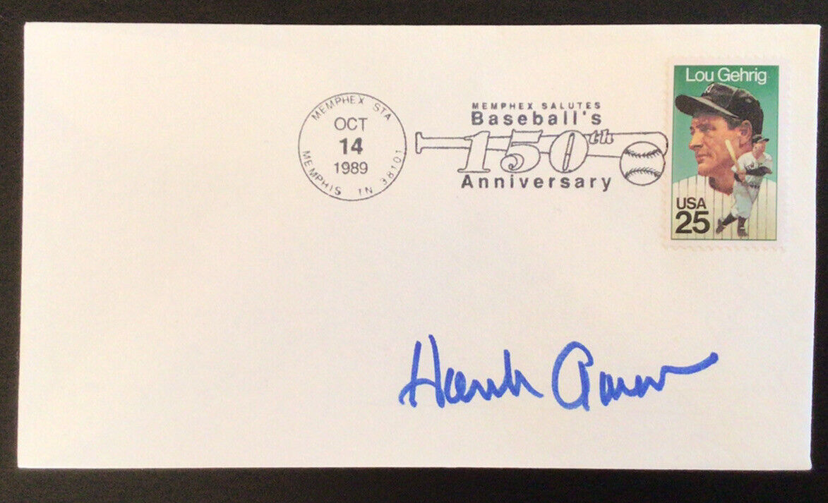 Hank Aaron Signed A 150th Anniversary Of Baseball Pictorial First Day Cover.