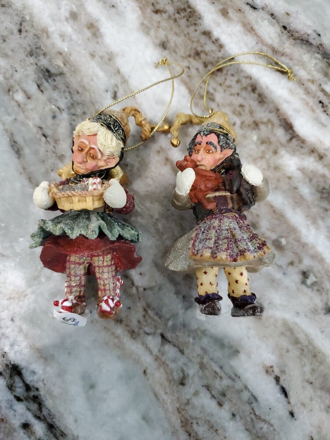 DEMDACO Drolleries Hilda Ysa Elves Ornaments New With Tag unused