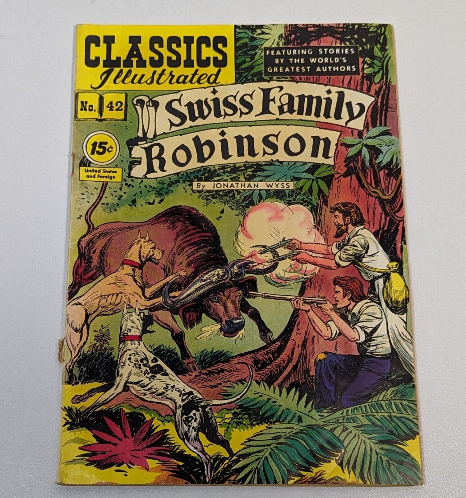 Classics Illustrated Comic Swiss Family Robinson #42 10 cents Golden Age 1947