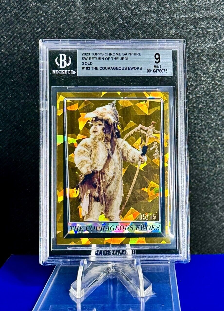 2023 Topps Star Wars Sapphire GOLD 05/15 The Courageous Ewoks #103 ROT Jedi