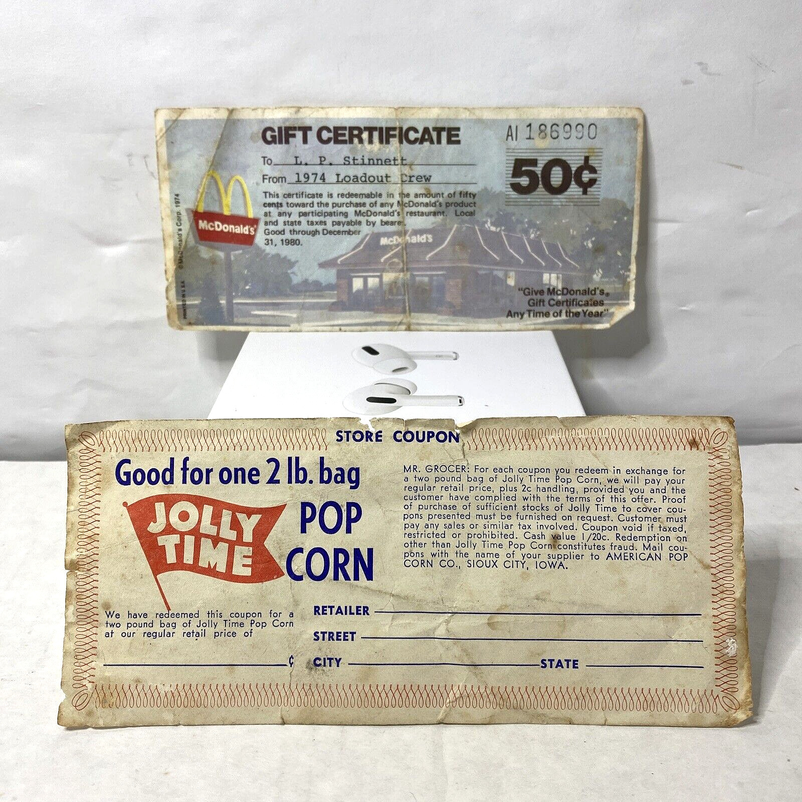 Vintage 1974 Mcdonalds 50 Cent Gift Certificate
