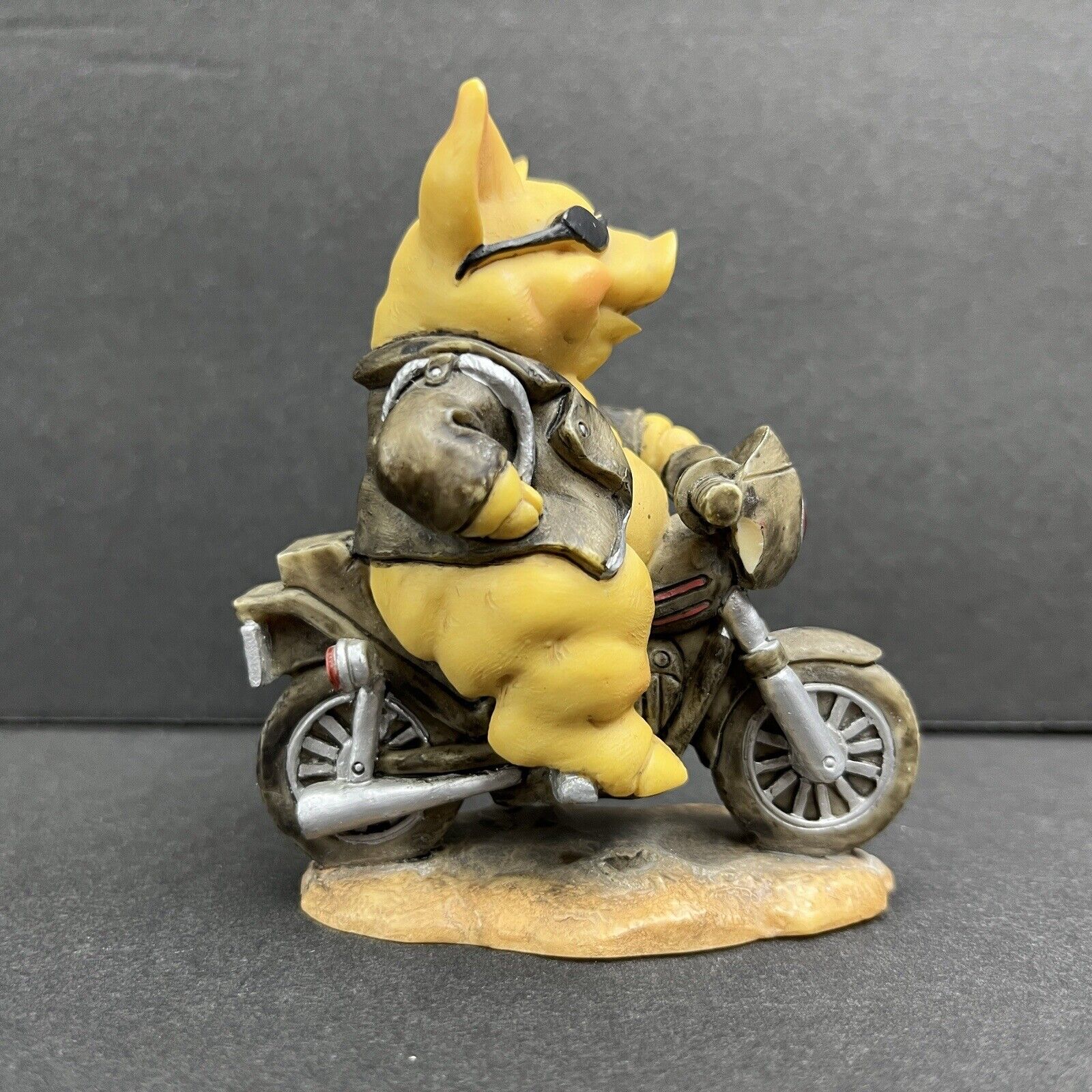 Vintage Pigsville Figurine Biker Figure 1995 #1508 Open Roads  Small