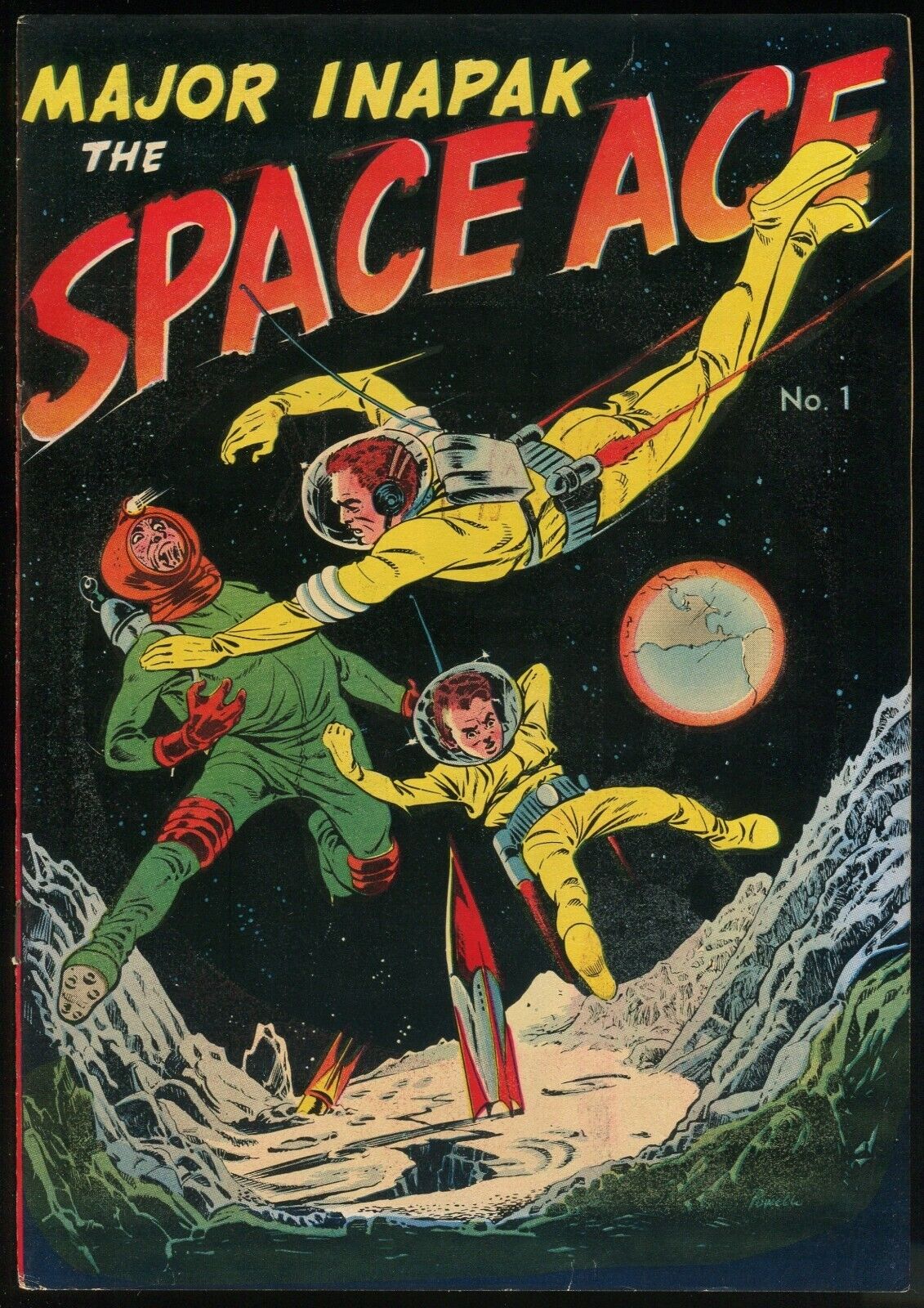 Major Inapak The Space Ace 1951 Comic Bob Powell Like Flash Gordon Buck Rogers