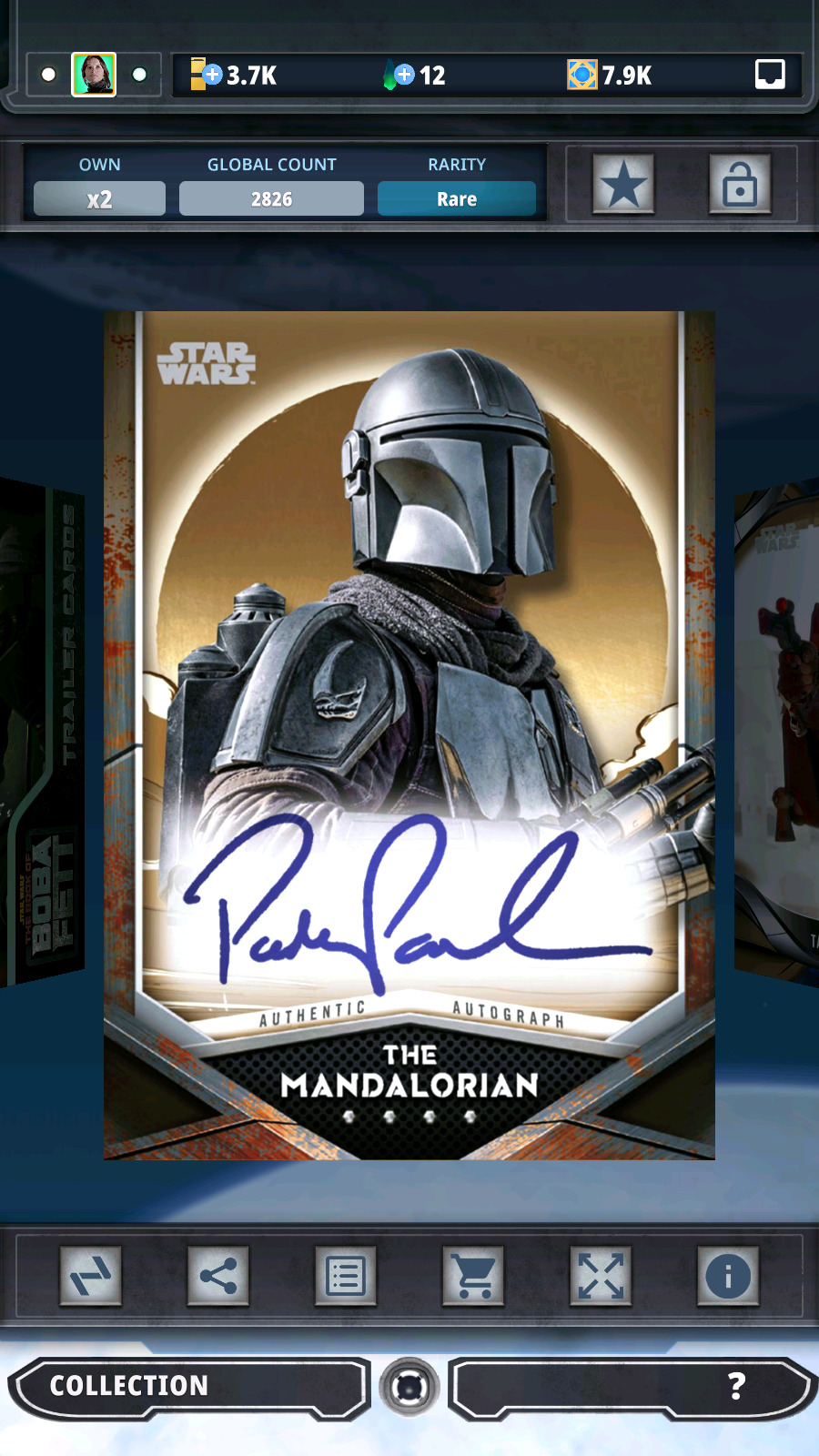 Topps Star Wars Card Trader Mandalorian Mando Bronze Sig Signature Rare
